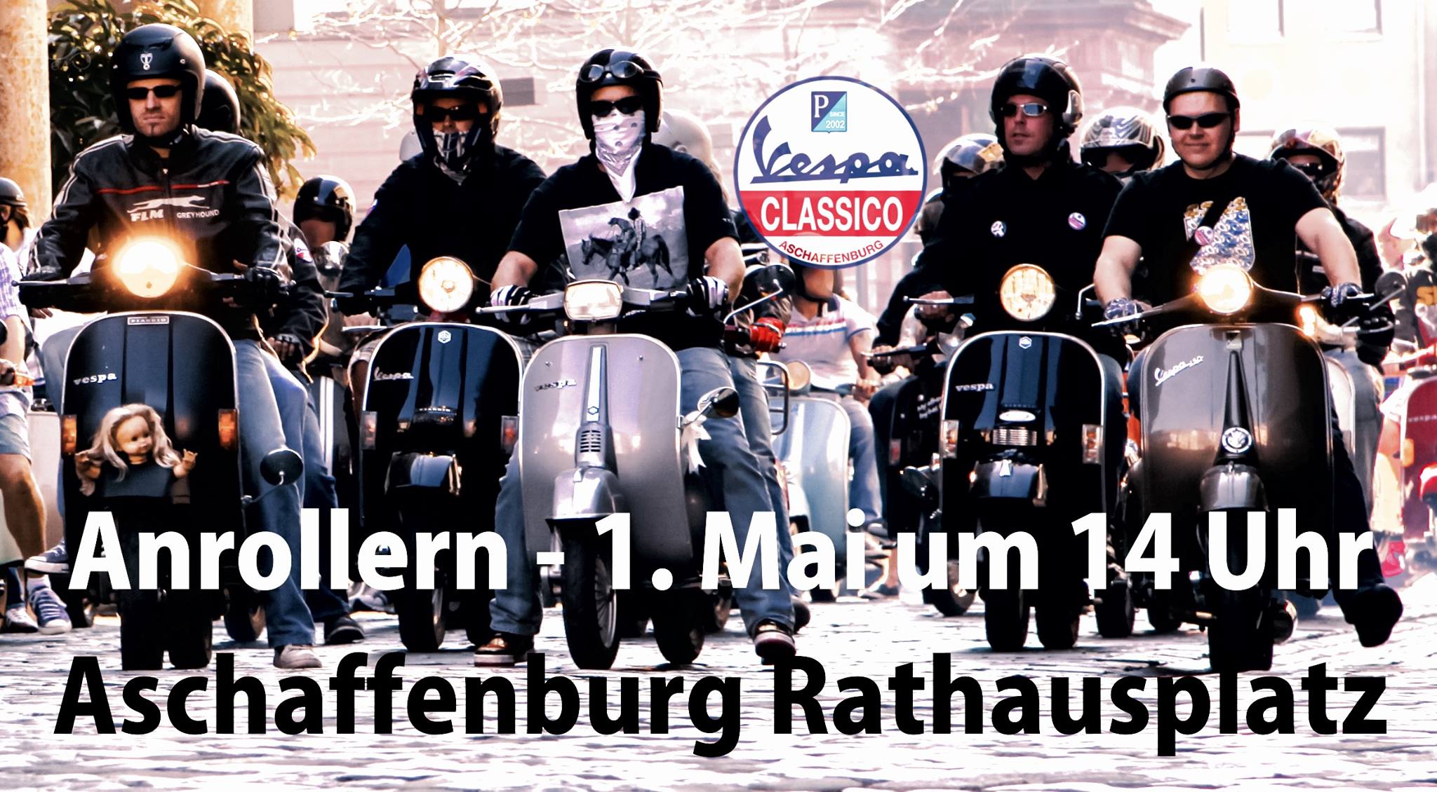 Anrollern Vespa Classico Aschaffenburg 2017