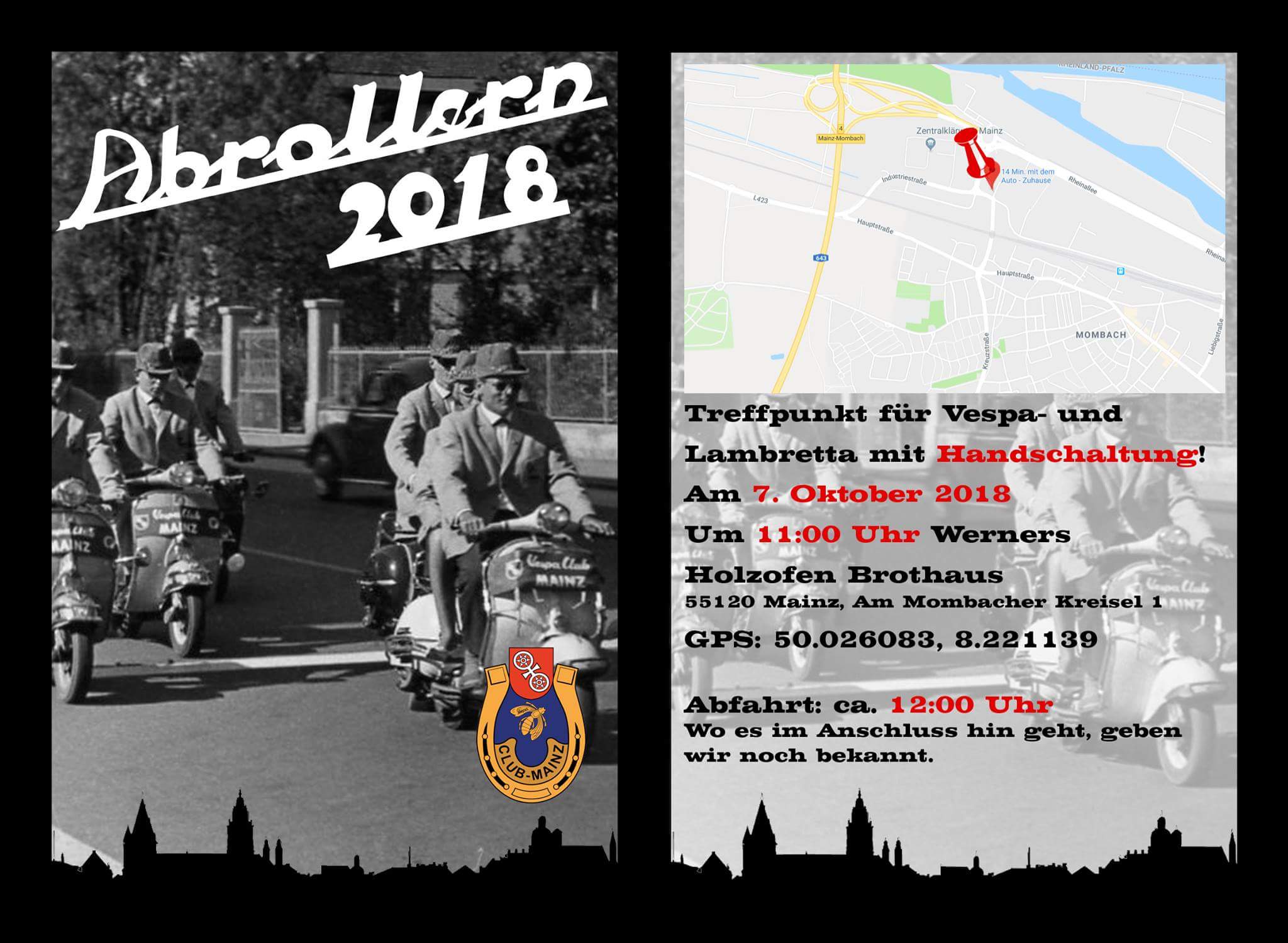 Abrollern 2018 des Vespa-Club Mainz