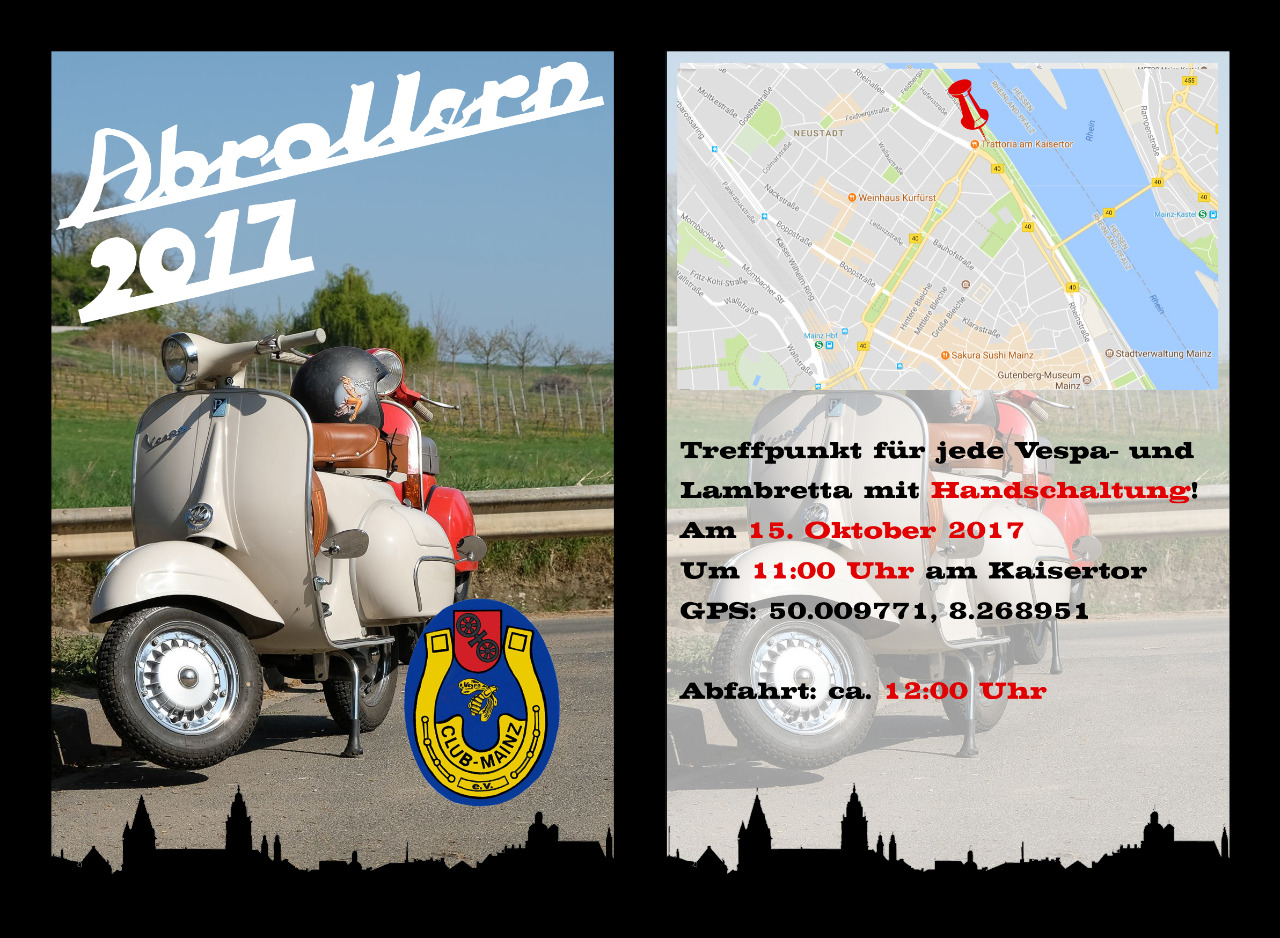 Abrollern 2017 des Vespa-Club Mainz