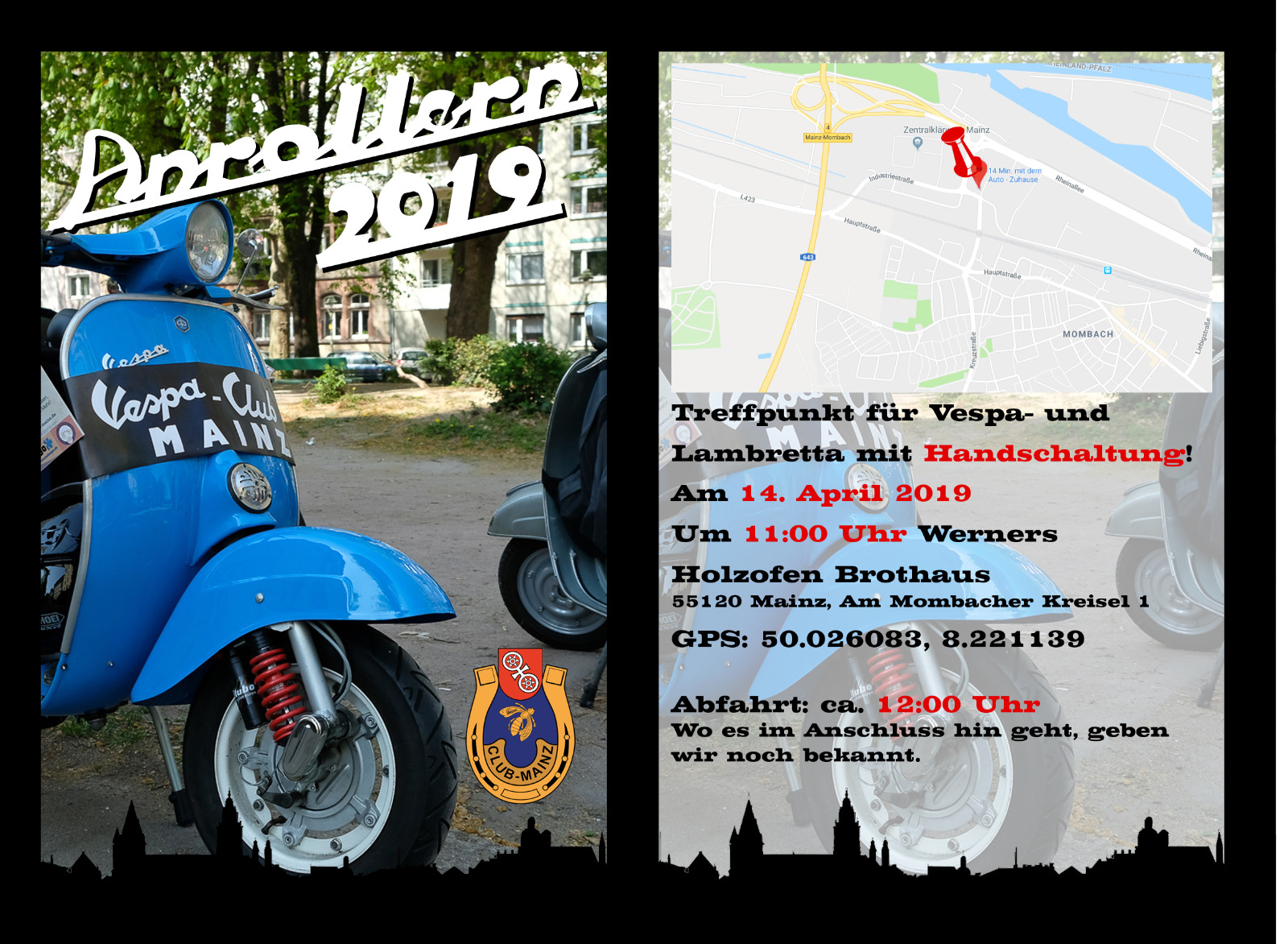 VERSCHOBEN!!! Anrollern 2019 des Vespa-Club Mainz
