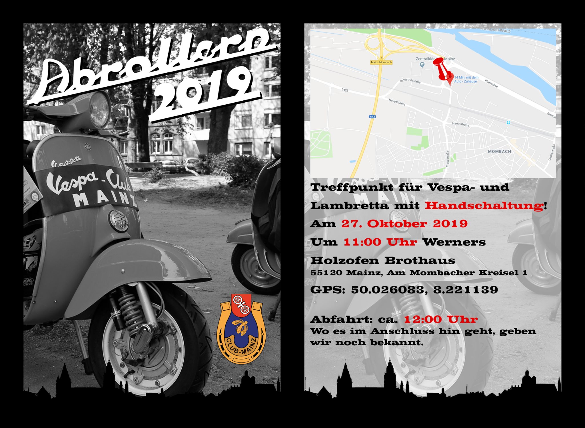 Abrollern 2019 des Vespa-Club Mainz